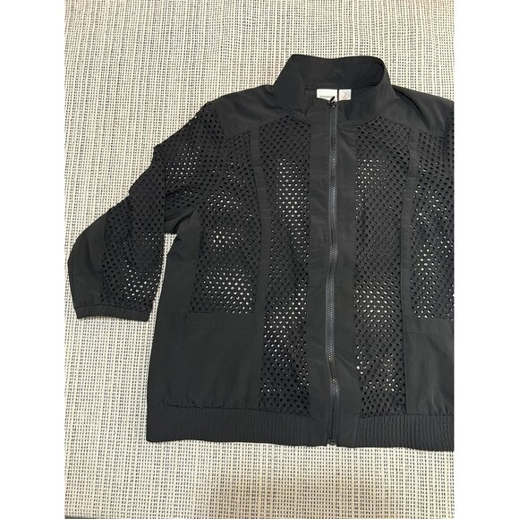 ZENERGY by CHICO'S LIGHTWEIGHT JACKET OUTWEAR BLACK ZIP FRONT SZ 2 - Picture 2 of 8